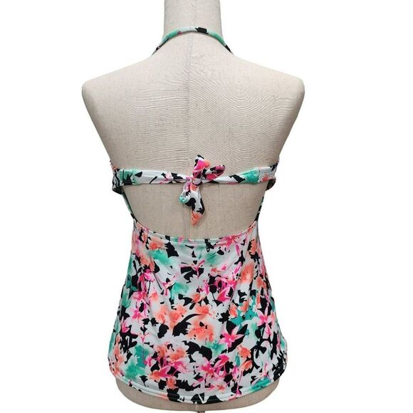 Hobie in Bloom Twist Bandeau Tankini Swim Top Wireless Size L Junior New - Picture 3 of 5